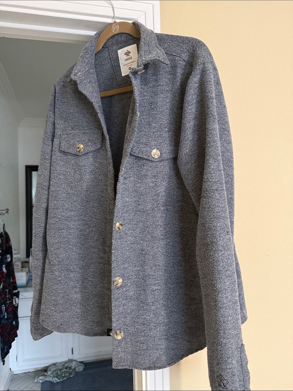 Men's Grey Button-Down Shirt Jacket - Unbranded